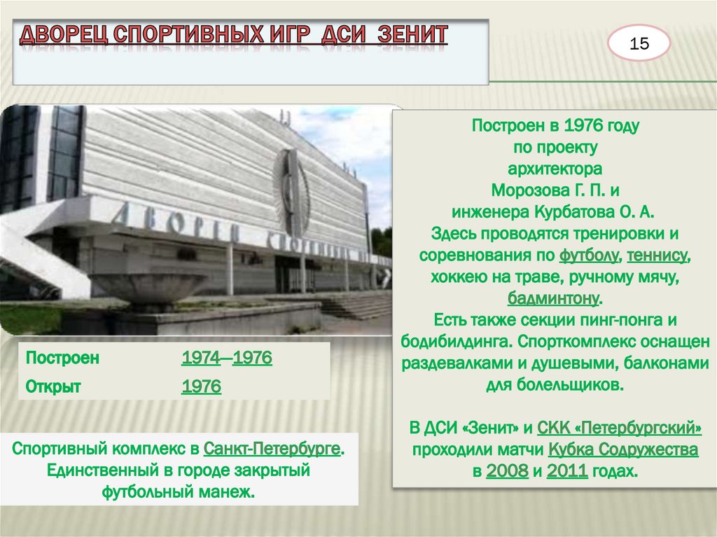 Дворец спортивных игр ДСИ Зенит