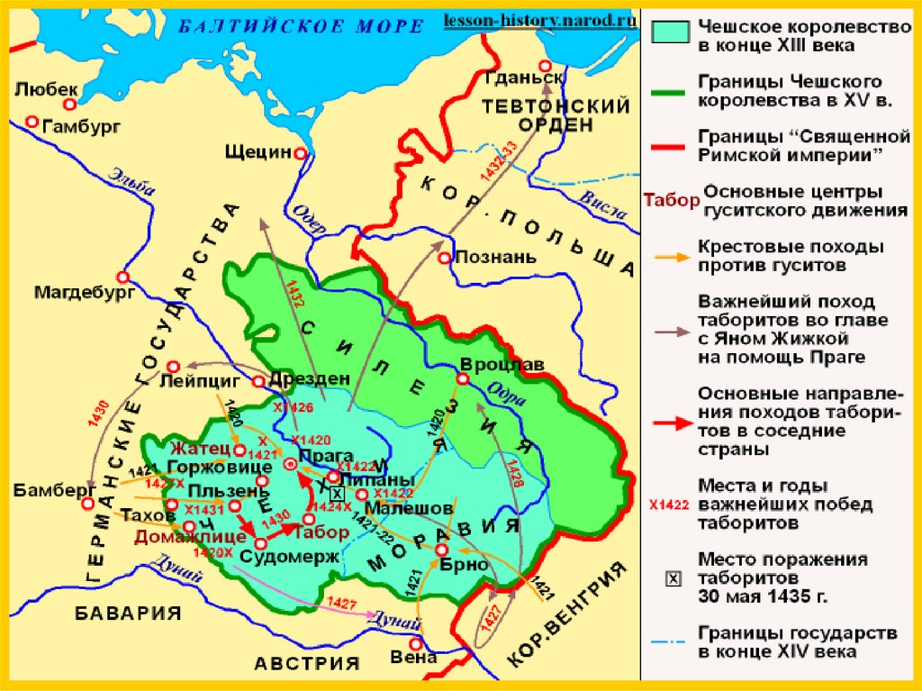 Карта чехии в 15 веке