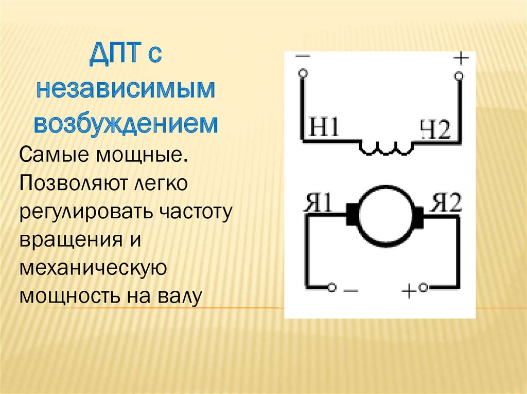 Схема включения дпт независимого возбуждения