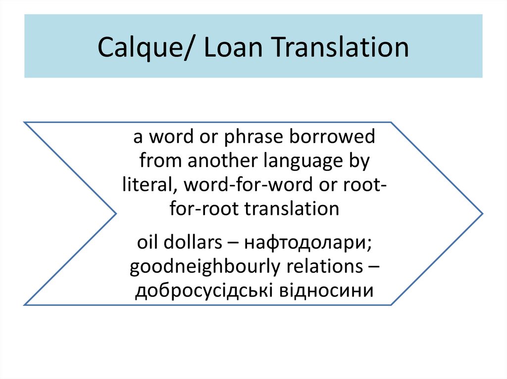 Calque/ Loan Translation