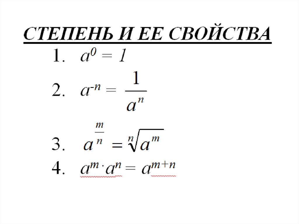 Степень и ее свойства