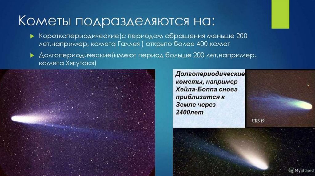 Список комет. Виды комет. Периоды обращения комет. Перечислить виды комет. Период обращения кометы Галлея.