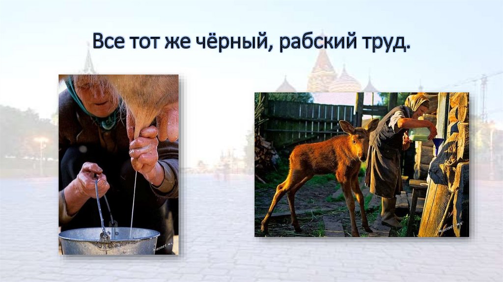 Все тот же чёрный, рабский труд.