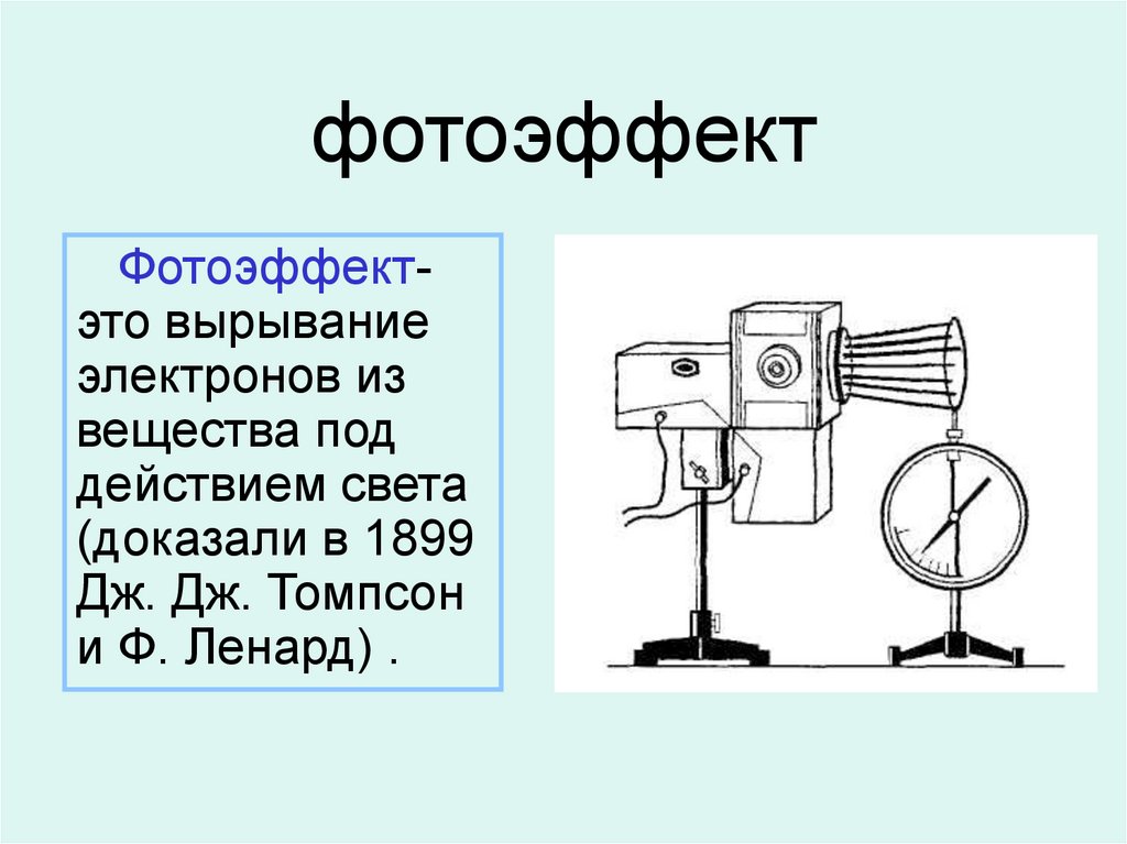 Фотоэффектом называется вырывание