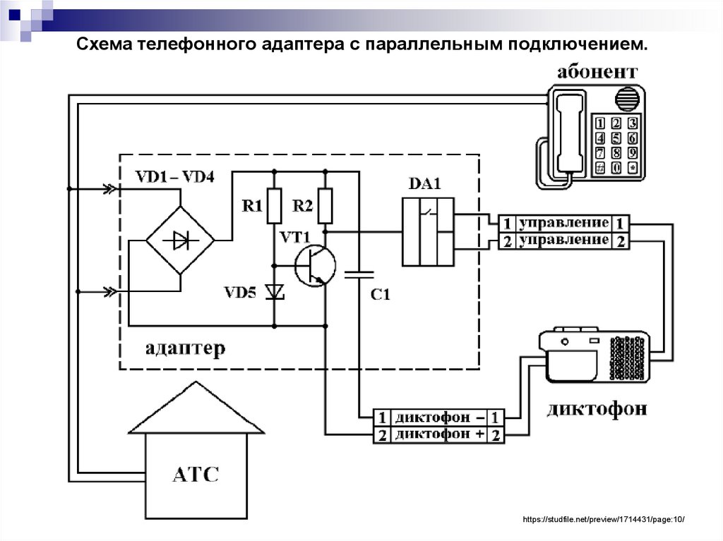 Схема телефонной