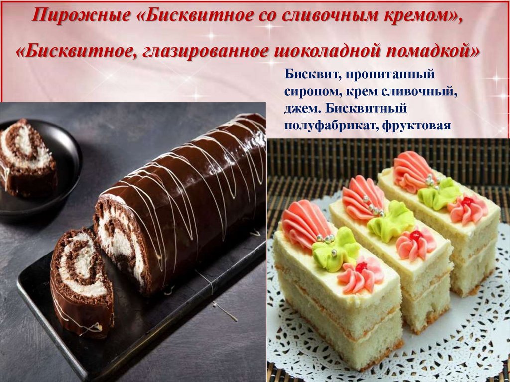 Рецепт приготовления тортов и пирожных