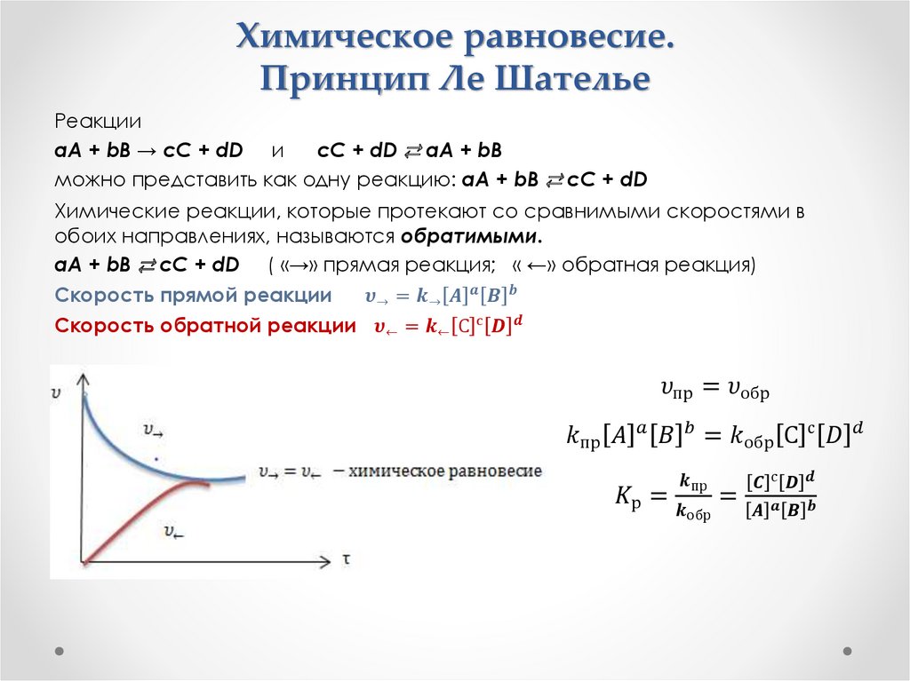 Химическое равновесие. Принцип Ле Шателье