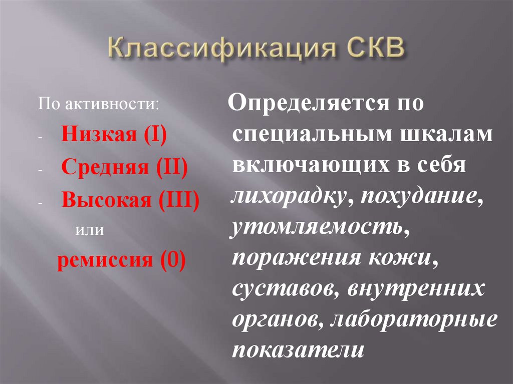 Волчанка классификация