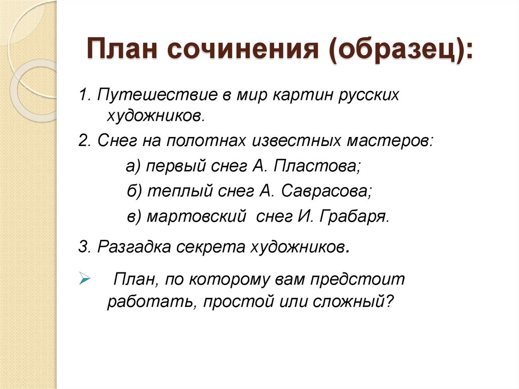 Как написать вступление по сочинению по картине