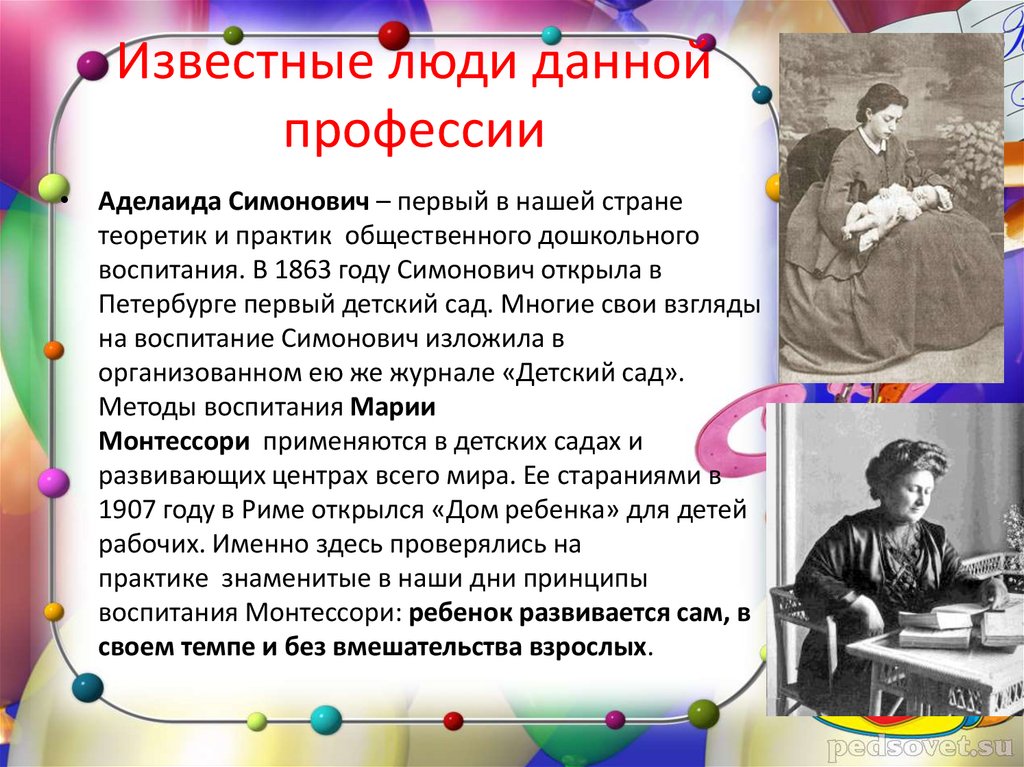 Известные люди данной профессии