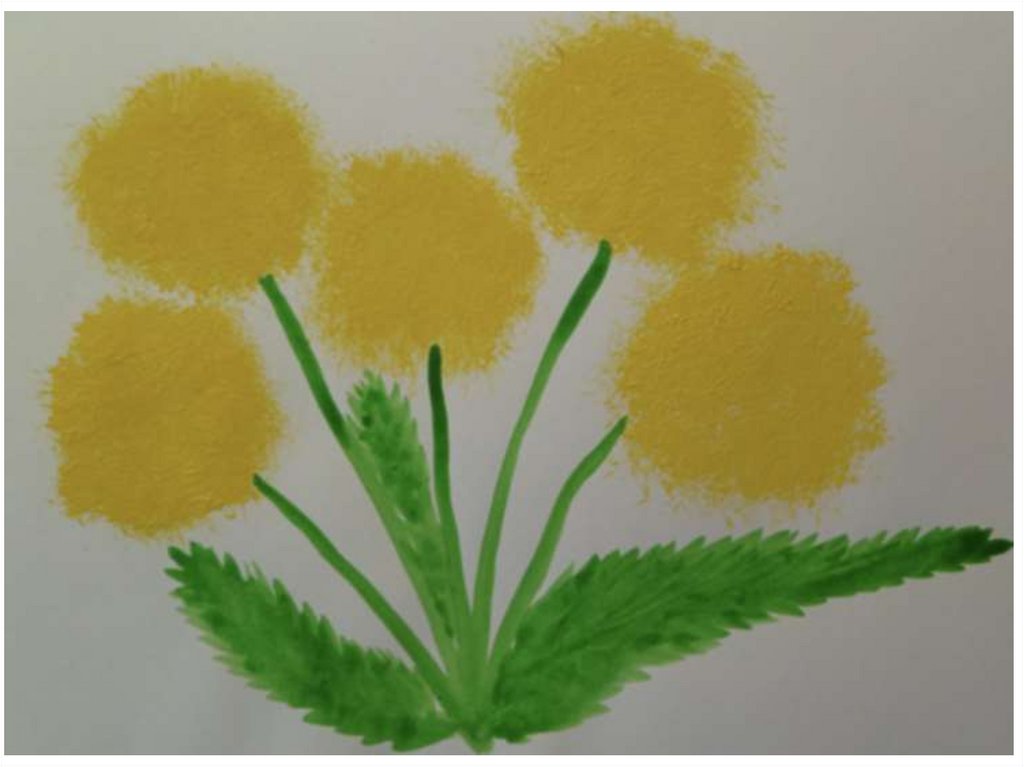 Одуванчик для детей 3 4 лет. Рисование одуванчиков мятой бумагой. Тема одуванчики в траве рисование. Рисование «одуванчики в траве» (восковые мелки).. Рисование методом тычка одуванчик.