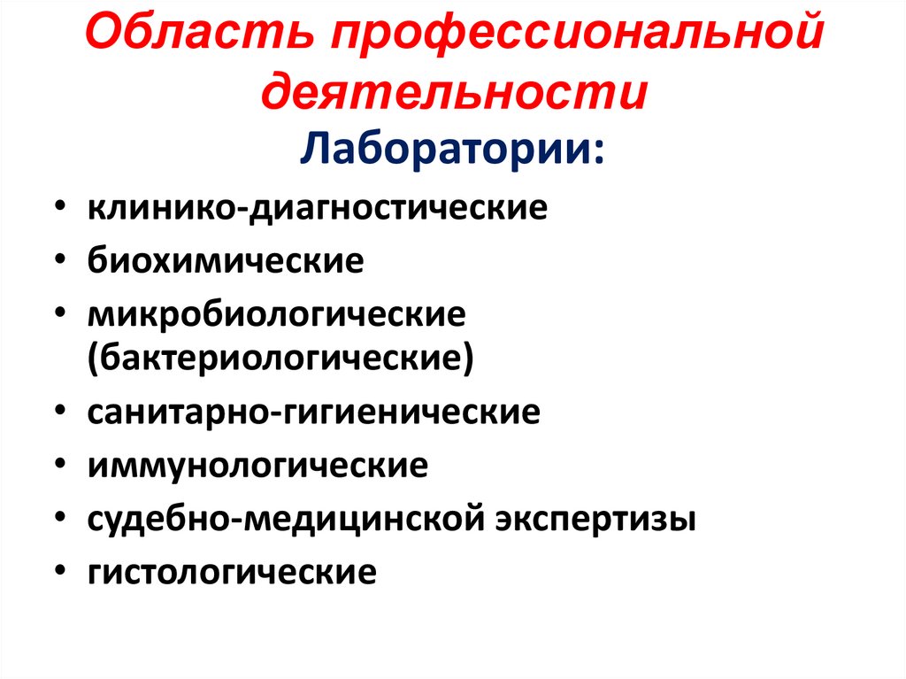 Область профессиональной деятельности