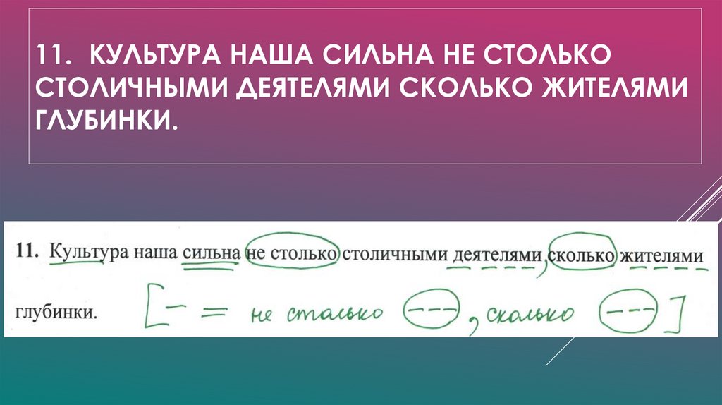 11. Культура наша сильна не столько столичными деятелями сколько жителями глубинки.