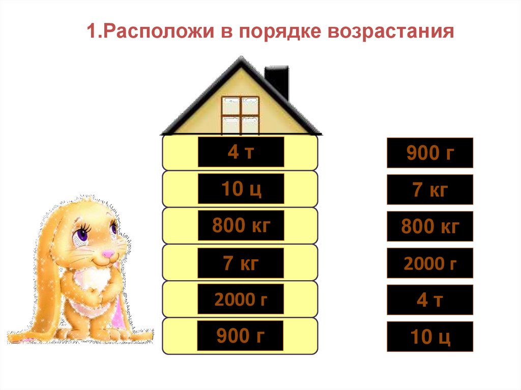 Расположить в порядке возрастания 3 4. 1 Расположи в порядке возрастания.