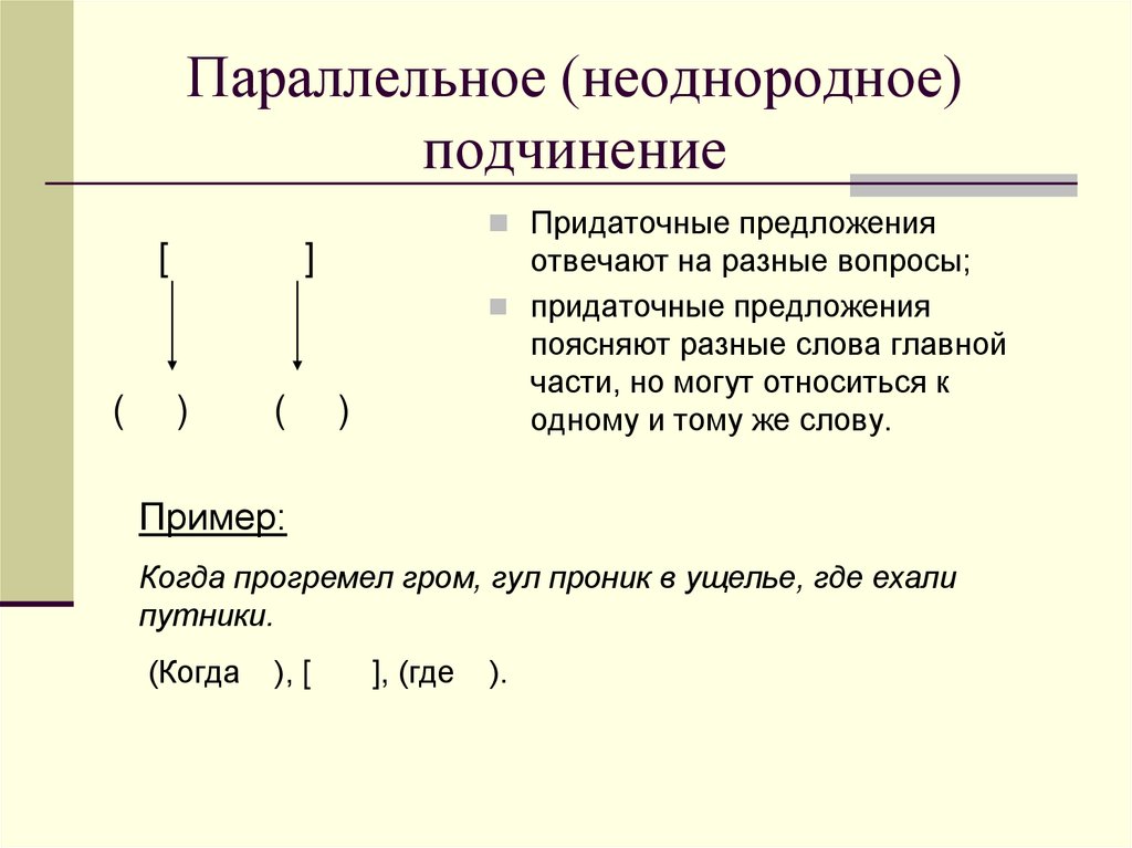 Однородное подчинение придаточных