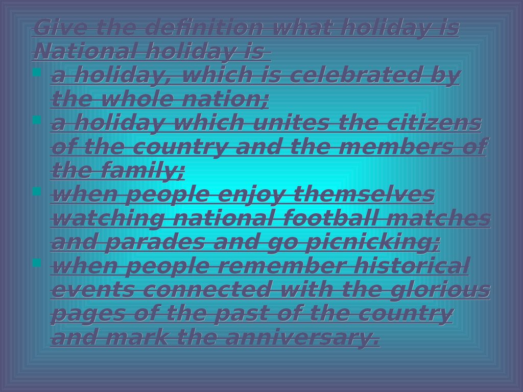 National Holidays In The USA 