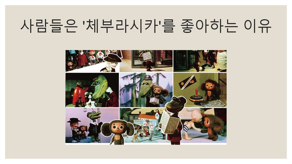 사람들은 '체부라시카'를 좋아하는 이유