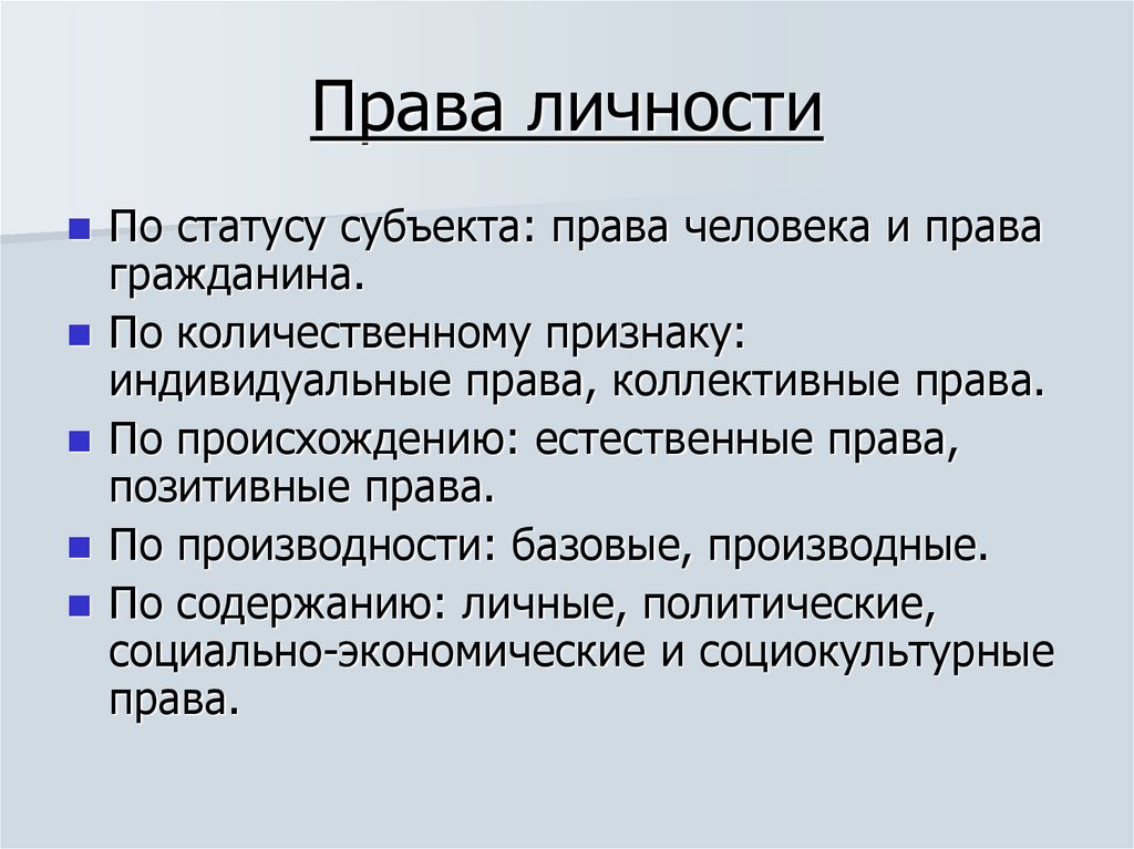 Человека и гражданина не включают право на