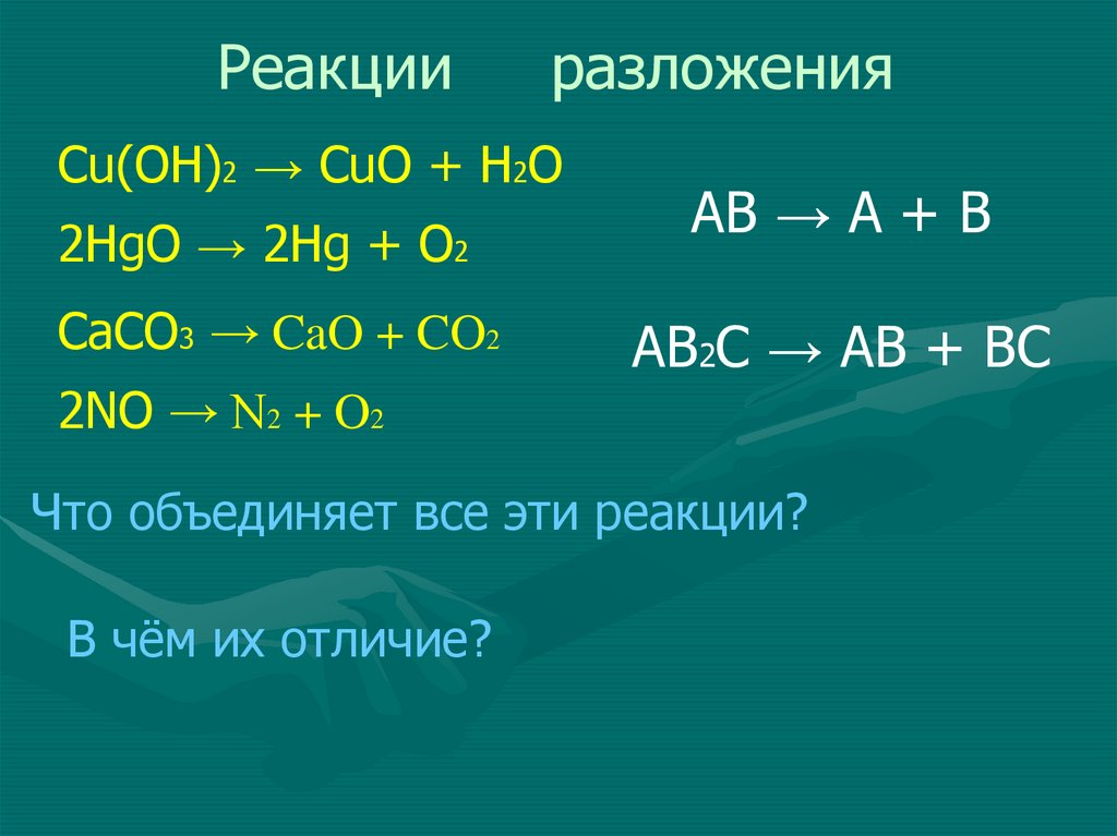 Реакция соединения опыт