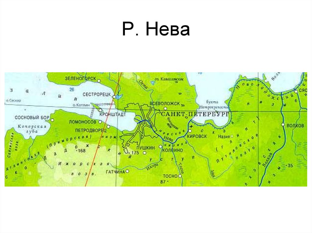 Река нева карта