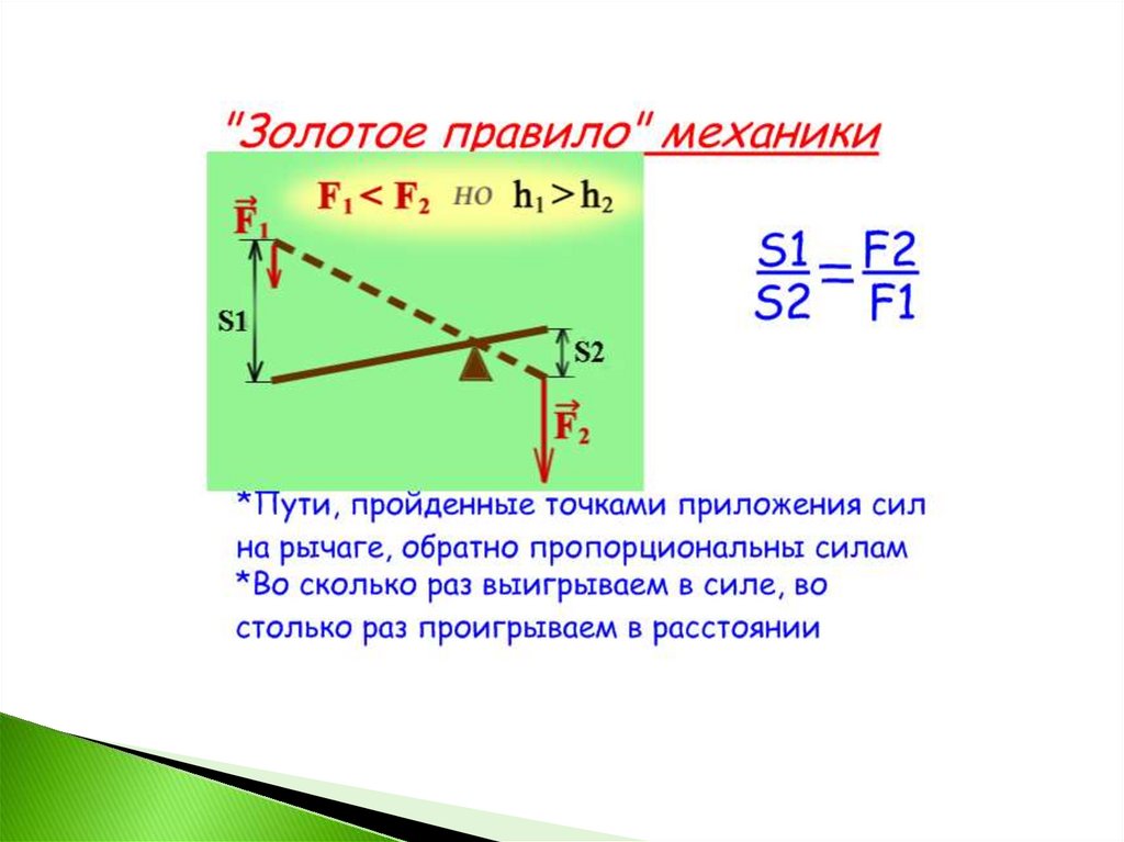 Правила равновесия рычага 7 класс