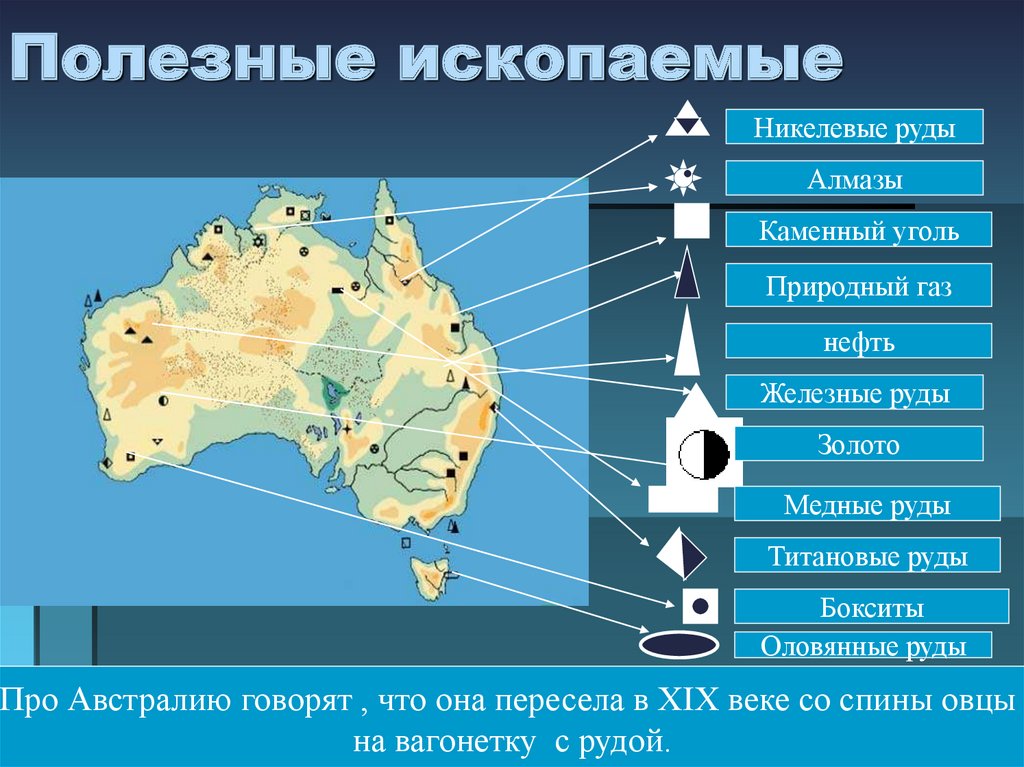 Какие полезные ископаемые в равнинах. Карта полезных ископаемых Австралии. Карта природных ископаемых Австралии. Месторождения полезных ископаемых в Австралии на карте. Месторождения полезных ископаемых Австралии на контурной карте.