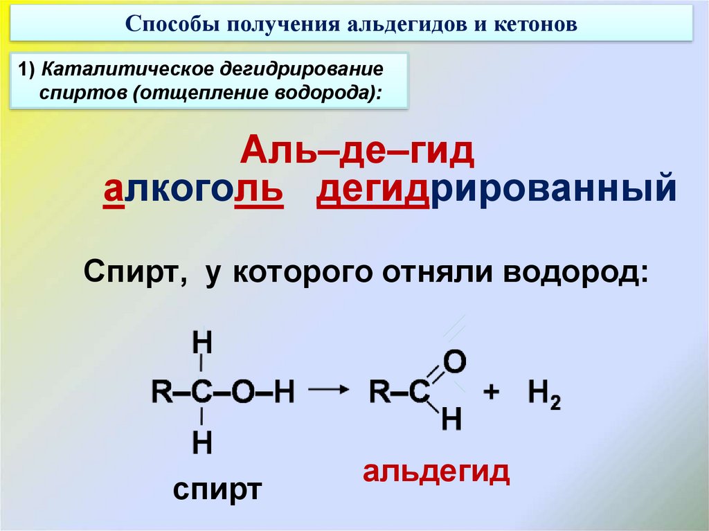 Кетон алкан. Из спирта альдегид или кетон. Получение альдегида из спирта реакция.