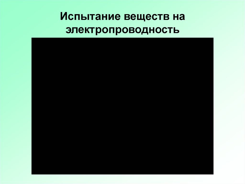 Испытание веществ на электропроводность