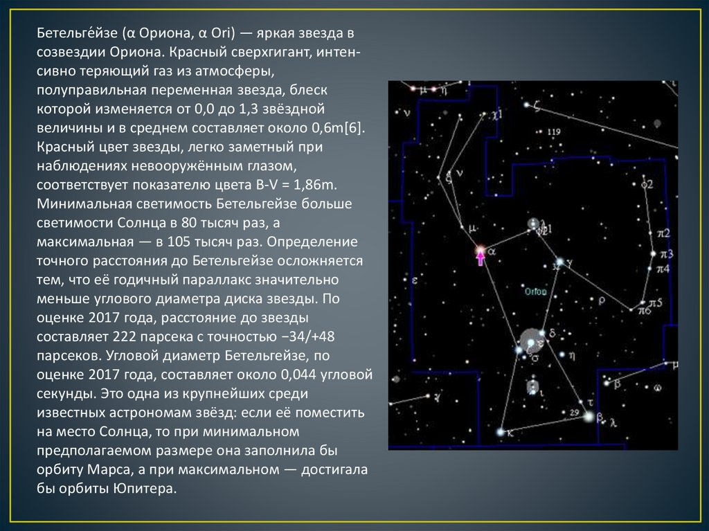 Созвездие орион названо. Бетельгейзе звезда в созвездии. Бетельгейзе в созвездии Ориона. Красный сверхгигант Бетельгейзе в созвездии Ориона. Созвездие Орион Бетельгейзе ригель.