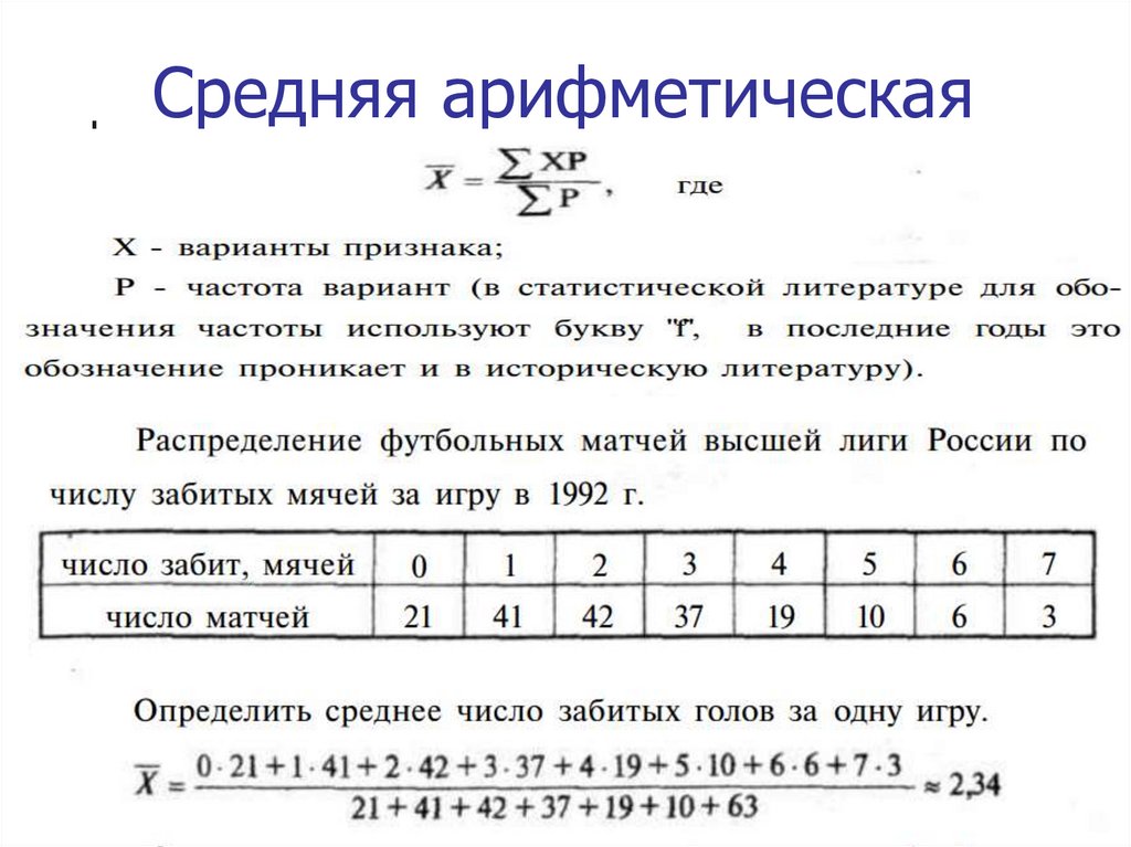 Средняя арифметическая