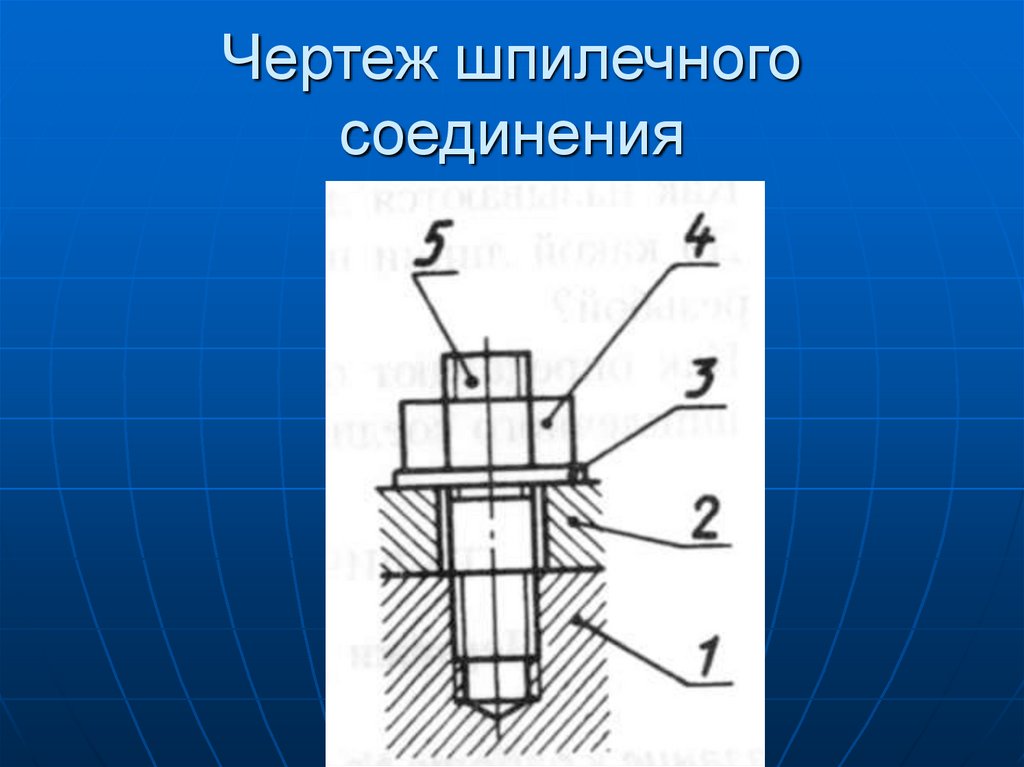 Шпилечное соединение упрощенное чертеж с размерами