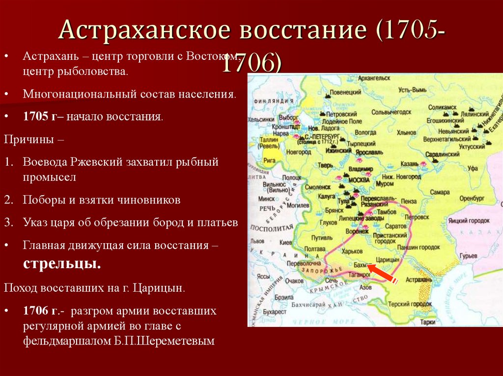 Астраханское восстание 1705 1706 презентация