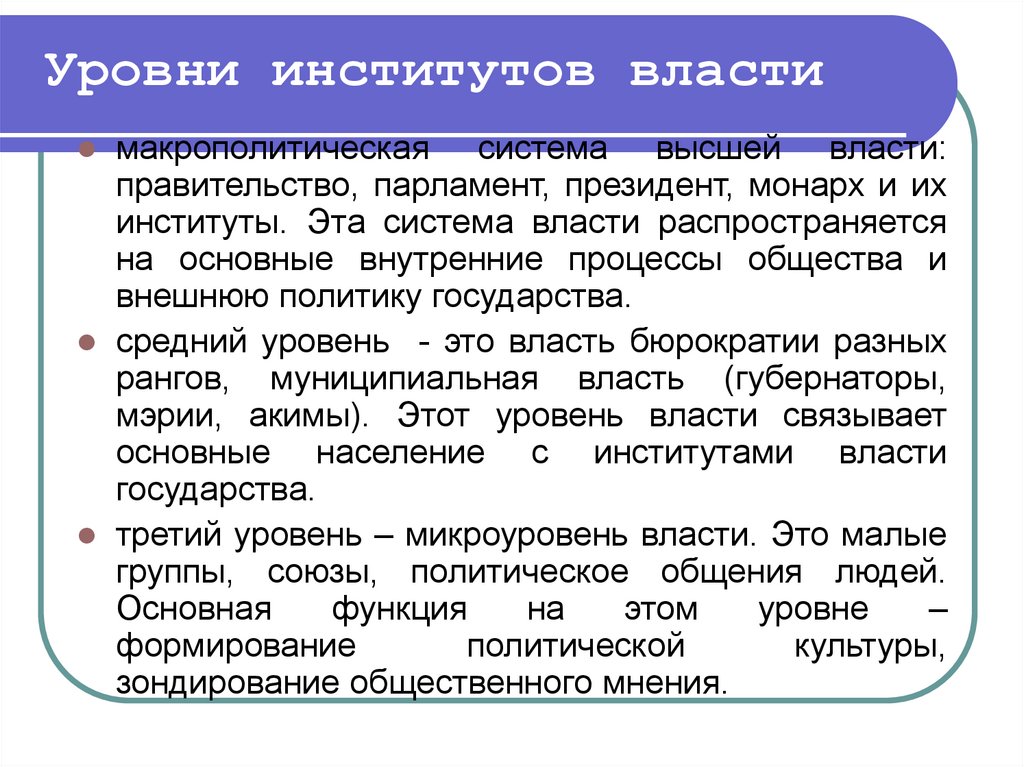 Уровни политической власти. Институты власти. Уровень института власти. Институты политической власти. Основной институт политической власти.