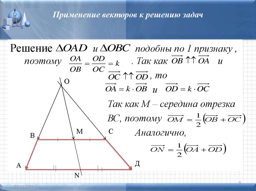 Презентация по геометрии 8 класс векторы