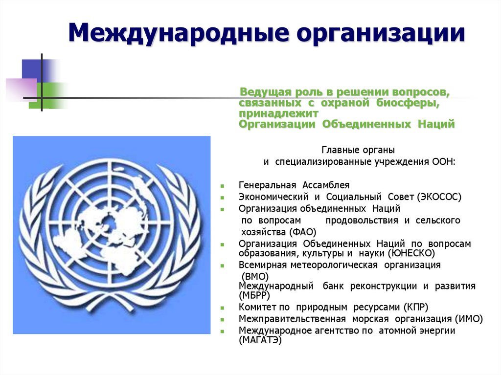 Международные организации в современном мире презентация