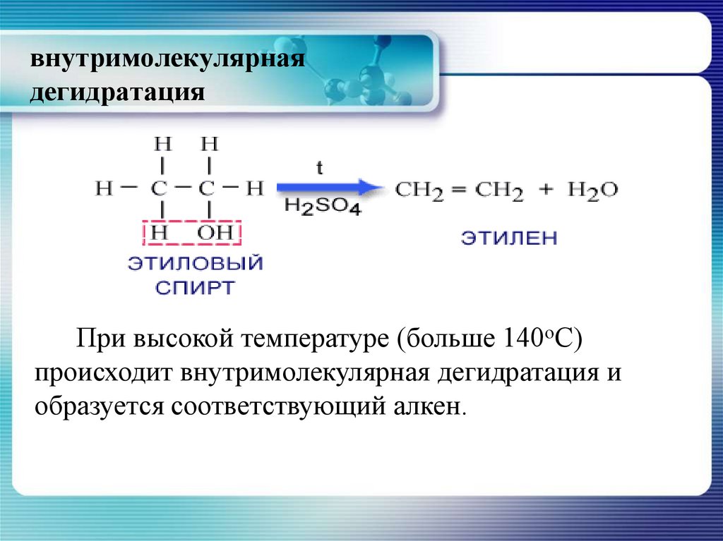 Внутримолекулярная дегидратация метанола. Внутримолекулярная дегидратация спиртов. Дегидратация пропанола 2 уравнение.