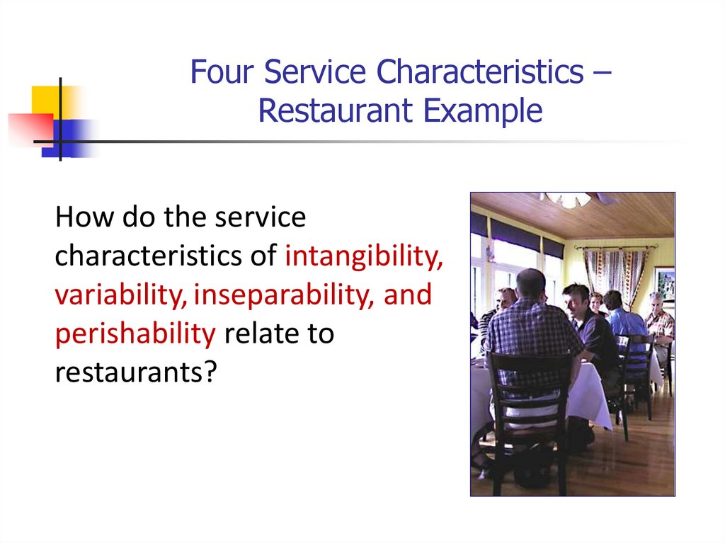 Four Service Characteristics – Restaurant Example