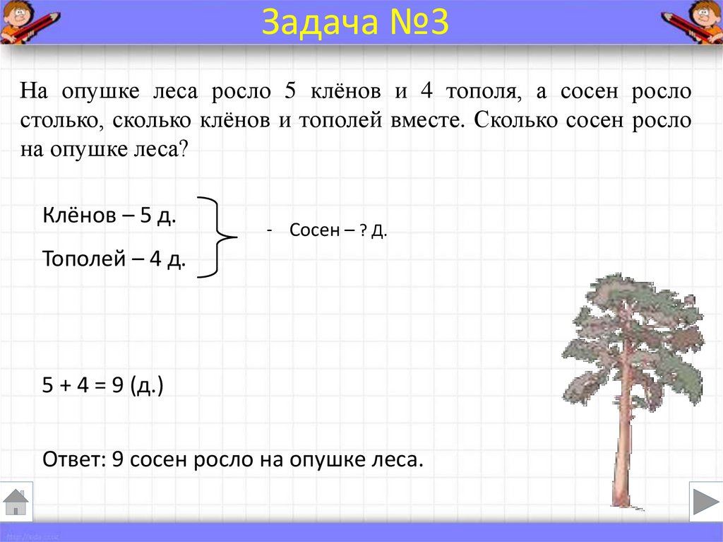 Краткая запись задачи 1 класс образец