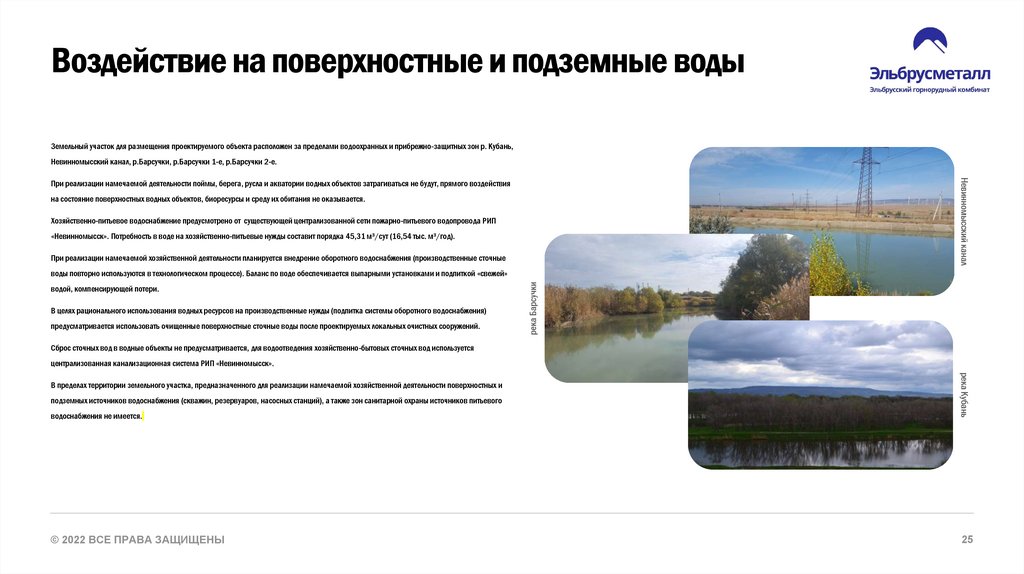 Воздействие на поверхностные и подземные воды