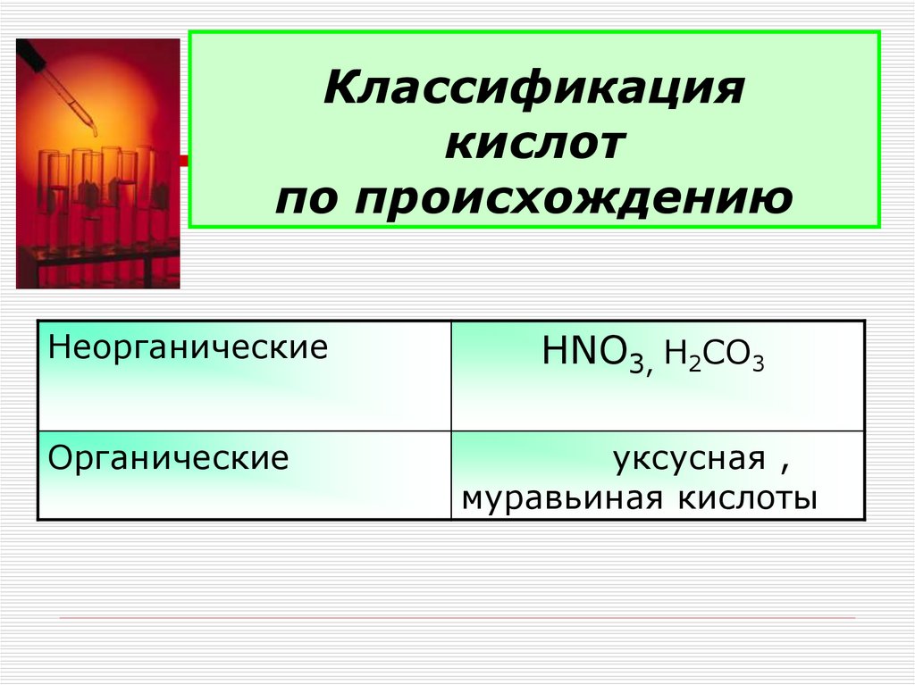 Презентация по химии 8 класс кислоты их классификация и свойства габриелян