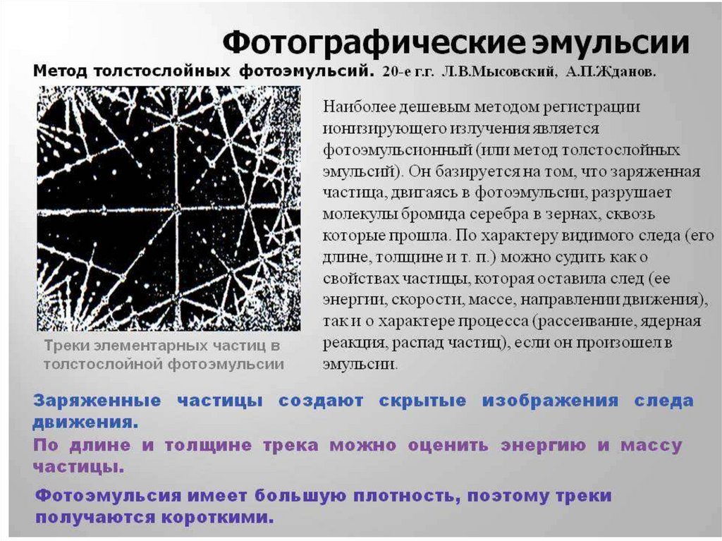 Метод толстослойных фотоэмульсий принцип действия