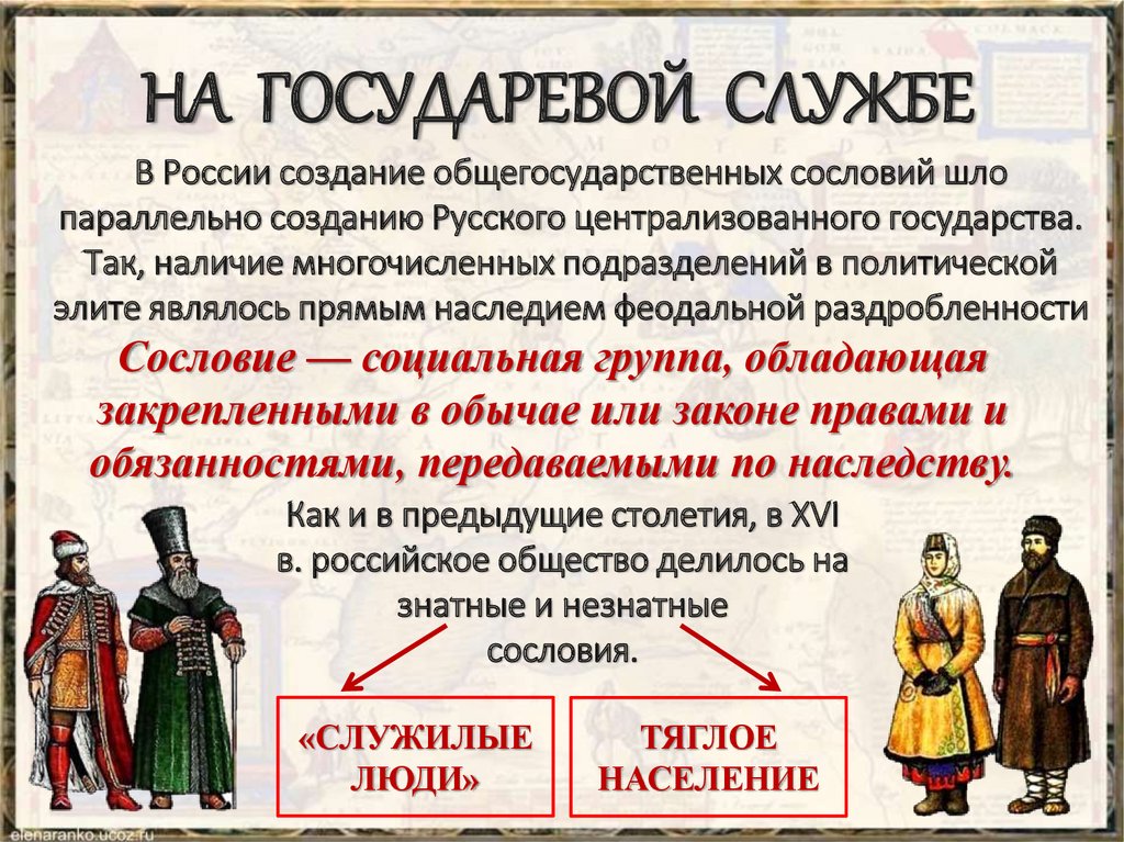 Какому сословию принадлежал. Российское общество XVI века. Российское общество XVI В.: «служилые» и «тяглые». Российское общество в XVI веке служилые и тяглые. Тяглые в 16 веке в России.