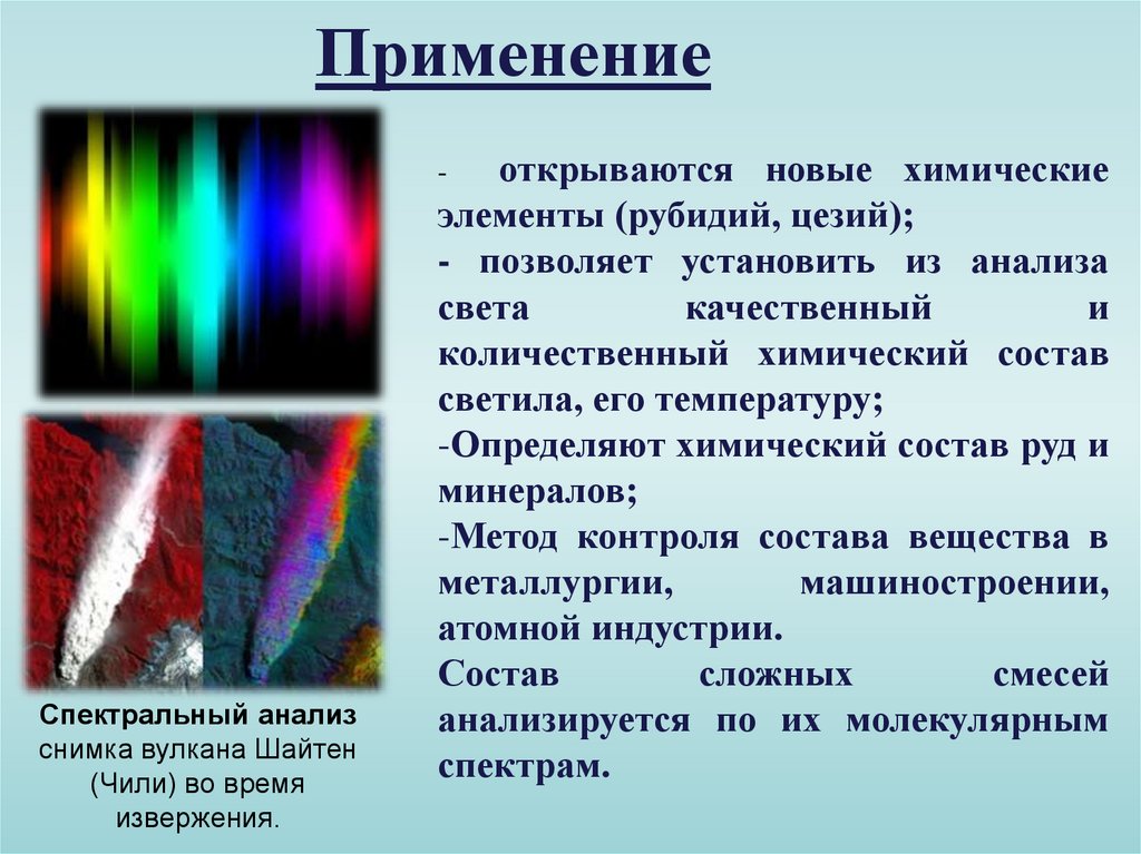 Какой вид спектров вы наблюдали. Спектральный анализ. Спектральный анализ в промышленности. Спектральные методы анализа. Применение рубидия.