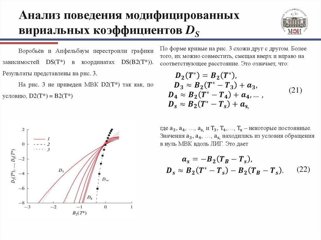 Анализ поведения модифицированных вириальных коэффициентов DS