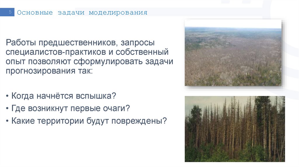 Основные задачи моделирования