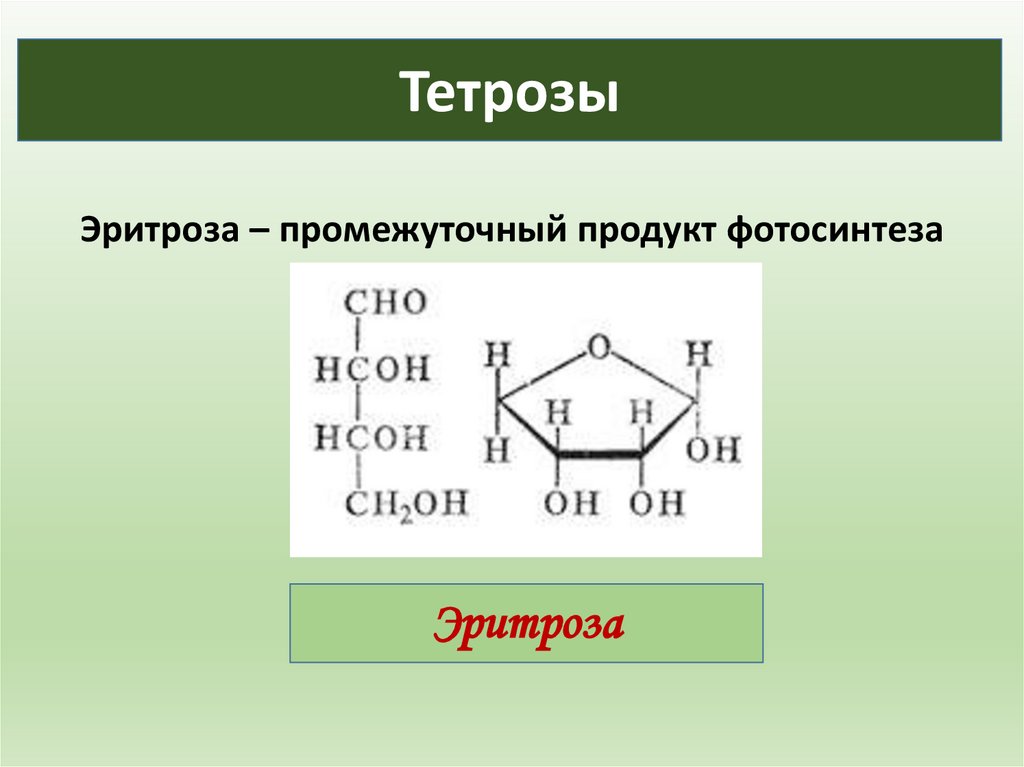 Углеводы урок 10 класс. Тетроза эритроза. Формула тетрозы. Эритроза моносахарид. Формулы углеводов 10 класс.
