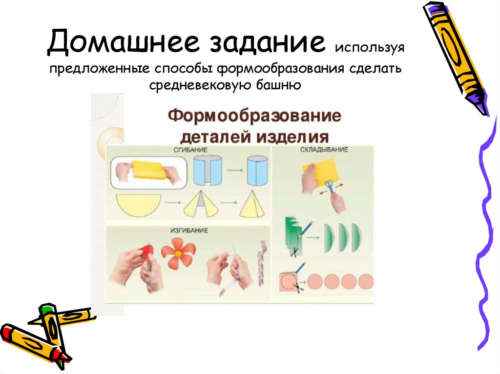 Домашнее задание используя предложенные способы формообразования сделать средневековую башню