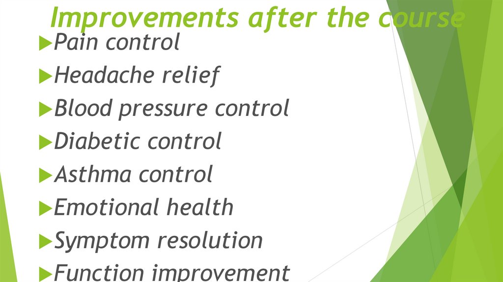 Improvements after the course