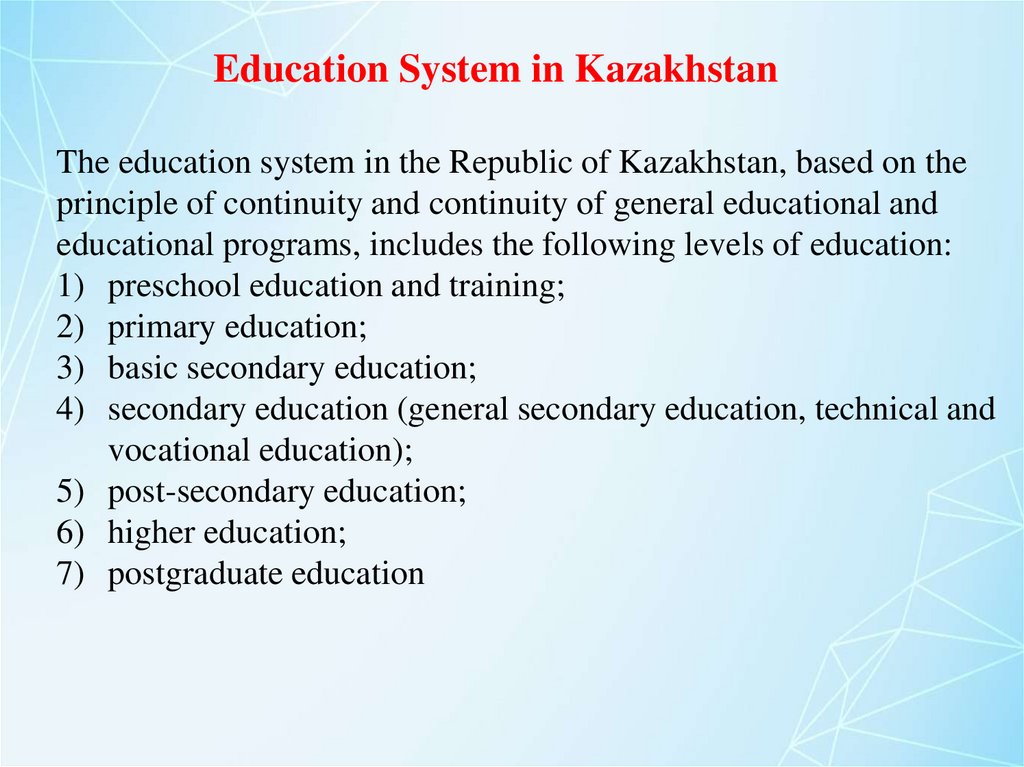 the education system in kazakhstan