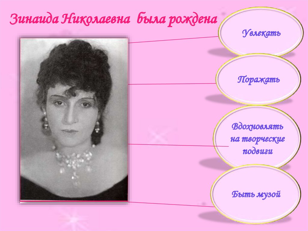 Зинаида Николаевна была рождена